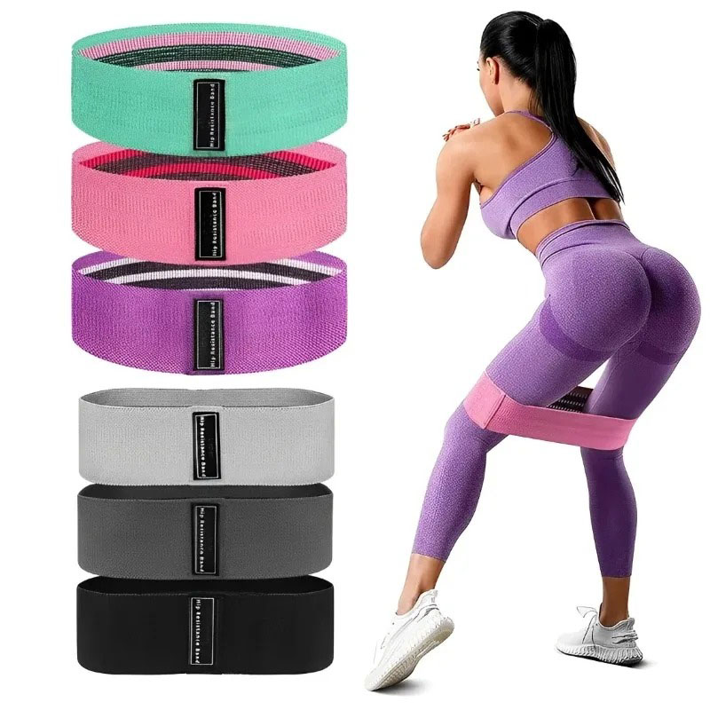 Yoga Fitness Resistance Band - 3-teiliges Set Stoff-Widerstandsband für Hüfte und