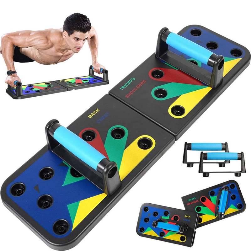 Push Up Board - Tragbares, faltbares Push-Up-Board – farbcodierter Push-Up-Trainer