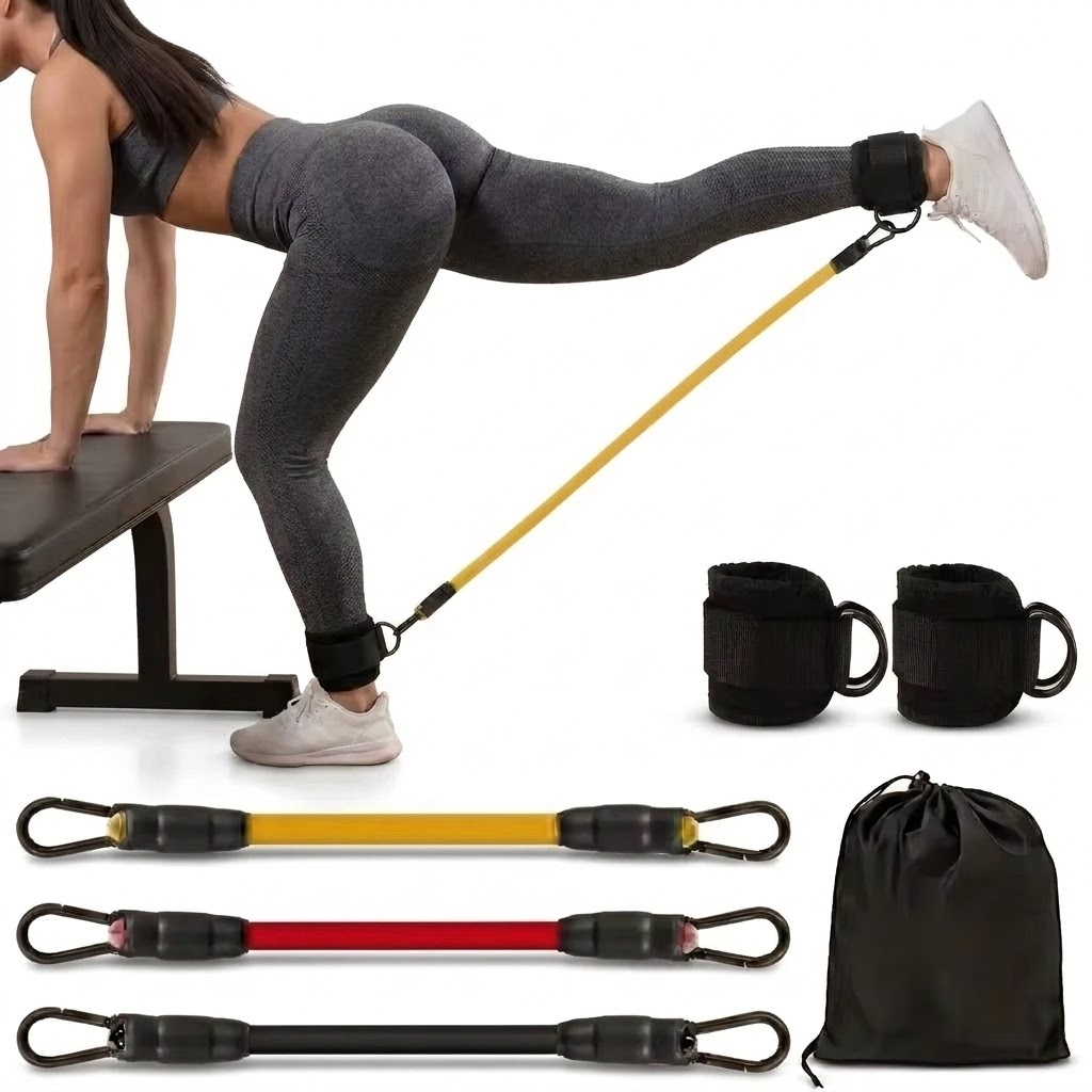 Yoga Fitness Resistance Band - 5-teiliges Knöchel-Widerstandsband-Set mit verstellbaren Gurten für