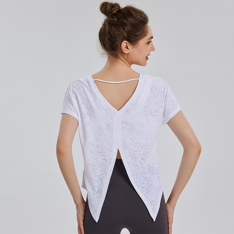 Yoga Fitness Training - Damen Yoga T-Shirt Locker Sitzendes Sport-Kurzarmshirt